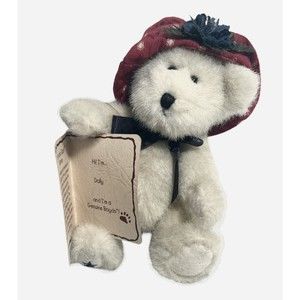 Boyds Bears Plush Dolly Hats And Such Series Head Bean Collection Tag 7in White